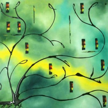 Pintura titulada "lianes existentiell…" por Patou.B, Obra de arte original