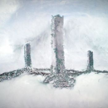 Schilderij getiteld "Towers" door Pato Van Hecke, Origineel Kunstwerk