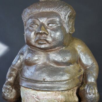 Skulptur mit dem Titel "Sculpture "Sumo" gr…" von Patrice Bongrand, Original-Kunstwerk, Keramik