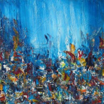 Painting titled "La foule" by Patrice Brunet, Original Artwork