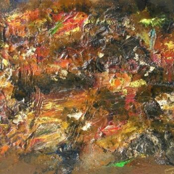 Painting titled "Volcan" by Patrice Brunet, Original Artwork