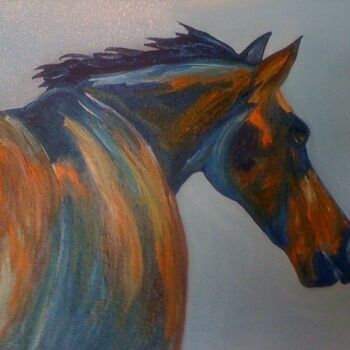 Pintura intitulada "Le cheval" por Patrice Brunet, Obras de arte originais