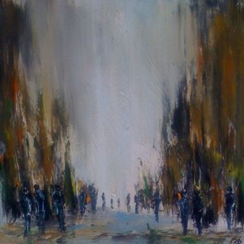 Painting titled "Le chemin" by Patrice Brunet, Original Artwork