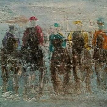 Painting titled "La course" by Patrice Brunet, Original Artwork