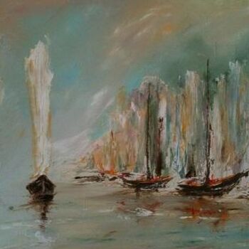 Pittura intitolato "Les marins" da Patrice Brunet, Opera d'arte originale