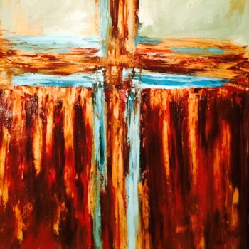 Painting titled "La croix" by Patrice Brunet, Original Artwork