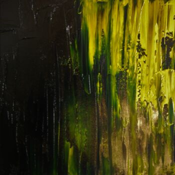 Картина под названием "Monochrome Jaune" - Patrice Butel, Подлинное произведение искусства, Масло Установлен на Деревянная р…