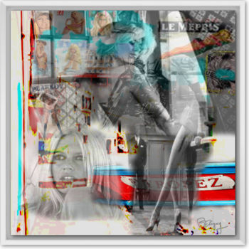 Digital Arts titled "Bardot Mythique 2/2…" by Patrice Fligny, Original Artwork, 2D Digital Work Mounted on Plexiglass