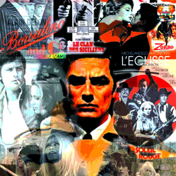 Arts numériques intitulée "Delon Samourai" par Patrice Fligny, Œuvre d'art originale, Peinture numérique