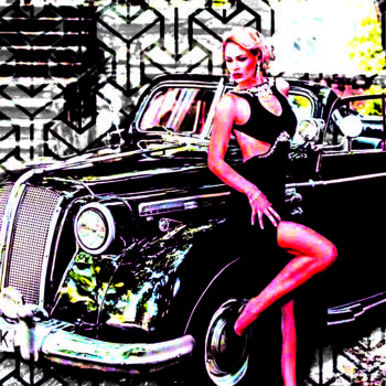 Digital Arts titled "Vintage Car" by Patrice Fligny, Original Artwork, Photo Montage