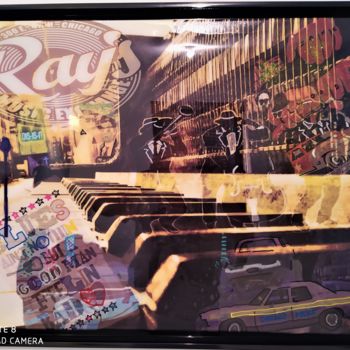 Digitale Kunst mit dem Titel "Piano 60x80 cm" von Patrice Fligny, Original-Kunstwerk, Fotomontage Auf Keilrahmen aus Holz mo…