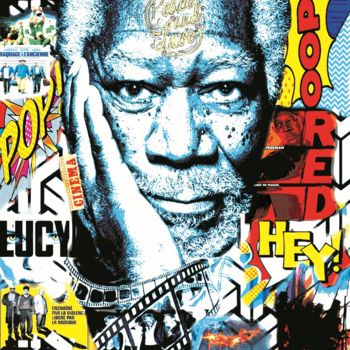 Arts numériques intitulée "Morgan Freeman  70x…" par Patrice Fligny, Œuvre d'art originale, Travail numérique 2D