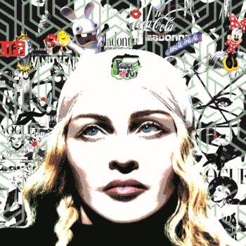 Arte digital titulada "Madonna pop toons" por Patrice Fligny, Obra de arte original, Modelado 3D Montado en Aluminio