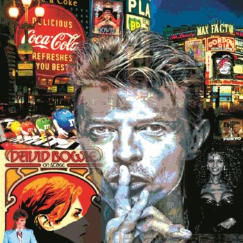 Digital Arts titled "bowie picadilly bis" by Patrice Fligny, Original Artwork, 3D Modeling Mounted on Metal