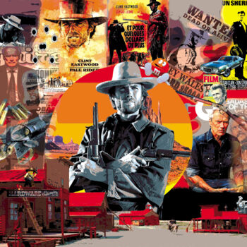 Arte digitale intitolato "Clint Eastwood rvb1" da Patrice Fligny, Opera d'arte originale, Acrilico