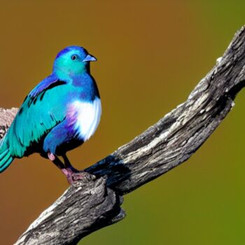 Цифровое искусство под названием "Oiseau bleu" - Patrice Josselin, Подлинное произведение искусства, Изображение, сгенериров…