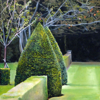 Painting titled "Jardin N°2" by Patrice Lannoy, Original Artwork, Acrylic Mounted on Wood Stretcher frame