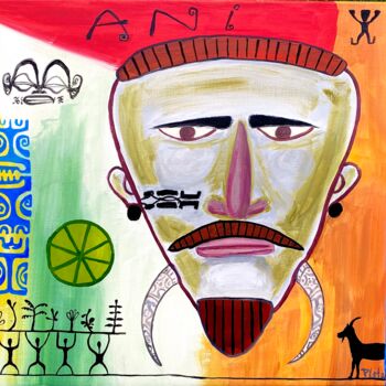 Pintura intitulada "Tiki Ani" por Patrice Le Houedec, Obras de arte originais, Acrílico
