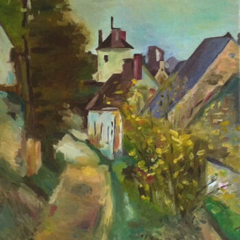 Peinture intitulée "Cezanne - La maison…" par Patrice Le Houedec, Œuvre d'art originale, Huile