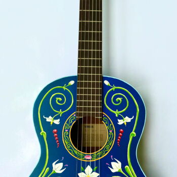 Картина под названием "Guitare Yamaha 3/4…" - Patrice Le Houedec, Подлинное произведение искусства, Масло