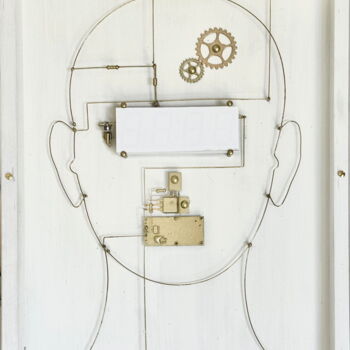 "Chonos (Electropict…" başlıklı Heykel Patrice Le Houedec tarafından, Orijinal sanat, Tel Ahşap Sedye çerçevesi üzerine mont…