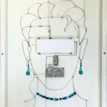 Sculpture titled "Tempora (Electropic…" by Patrice Le Houedec, Original Artwork, Wire Mounted on Wood Stretcher frame