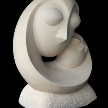 Skulptur mit dem Titel "Maternage" von Patrice Lecomte, Original-Kunstwerk, Stein