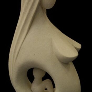 Sculpture intitulée "Maternante" par Patrice Lecomte, Œuvre d'art originale, Pierre