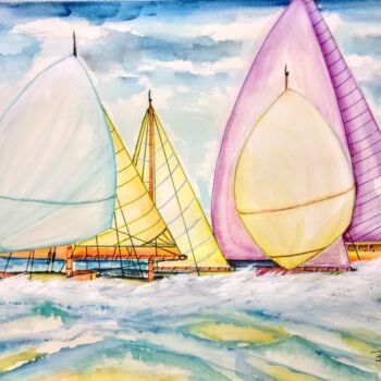 Painting titled "** L ' ARMADA **" by Patrice Le Gall, Original Artwork, Ink