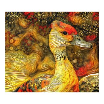 Arts numériques intitulée "Le canard aux œufs…" par Patrice Vial, Œuvre d'art originale, Peinture numérique