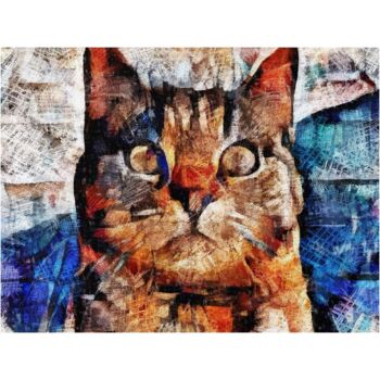 Digital Arts titled "CHALUT LE CHAT" by Patrice Vial, Original Artwork, Digital Painting