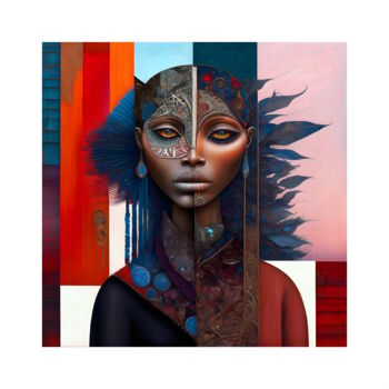 Цифровое искусство под названием "SAGA AFRIKA 11" - Patrice Vial, Подлинное произведение искусства, Цифровая живопись