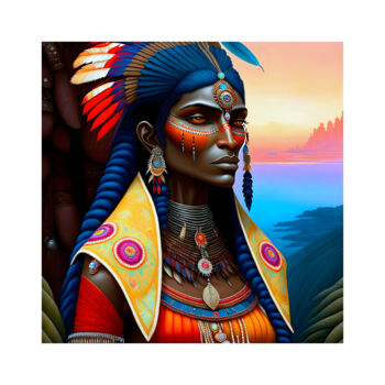 Digital Arts titled "SAGA AMERICAN INDIA…" by Patrice Vial, Original Artwork, Digital Painting