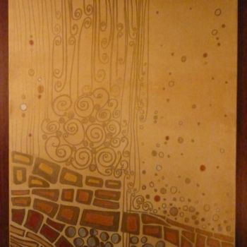 Painting titled "Arabesques d'or et…" by Patrice Behra, Original Artwork, Acrylic