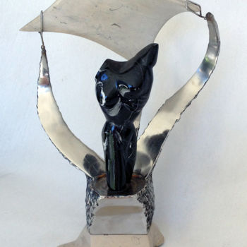 Sculpture intitulée "au-coeur-de-larbre-…" par Bueno Patrice, Œuvre d'art originale, Métaux