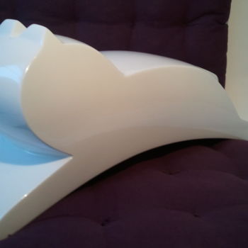 Sculpture intitulée "catwhite" par Patrice Kauffmann, Œuvre d'art originale
