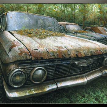 Pintura titulada "La Chevy" por Patrice Larue, Obra de arte original, Oleo