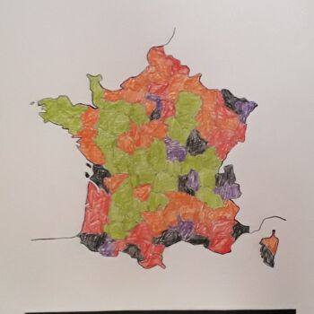 Dessin intitulée "Métropole : 24 Mai…" par Patrice Lecomte, Œuvre d'art originale, Crayon