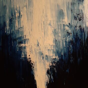 Painting titled "Bleu vertige 2" by Patrice Poidevin, Original Artwork, Oil