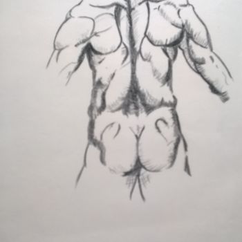 Drawing titled "Léonard de Vinci" by Patricia Alia Bravo, Original Artwork