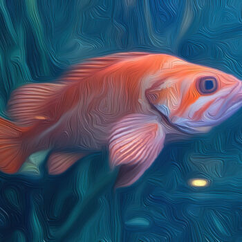 Arts numériques intitulée "Spotted Fish" par Patricia Antonio, Œuvre d'art originale, Peinture numérique