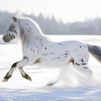 Grafika cyfrowa / sztuka generowana cyfrowo zatytułowany „White Horse” autorstwa Patricia Antonio, Oryginalna praca, Fotomon…