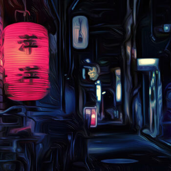 Digitale Kunst mit dem Titel "Tokyo Night" von Patricia Antonio, Original-Kunstwerk, Digitale Malerei