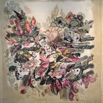 Collages intitolato "VOLUPTE" da Patricia Blin, Opera d'arte originale, Collages Montato su Telaio per barella in legno