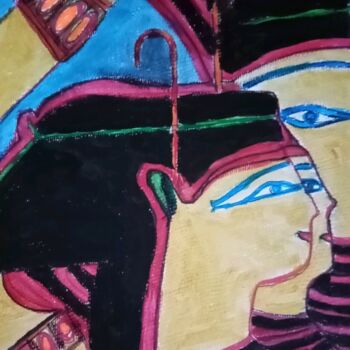 Painting titled "Arte Egipcio en acu…" by Patricia Brown (Artedibujopbrown), Original Artwork, Acrylic