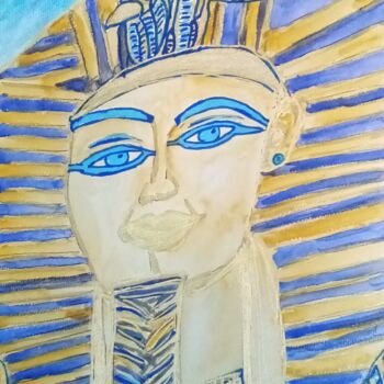 Painting titled "Tutankhamen" by Patricia Brown (Artedibujopbrown), Original Artwork, Watercolor
