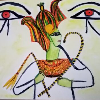 Painting titled "Osiris" by Patricia Brown (Artedibujopbrown), Original Artwork, Watercolor