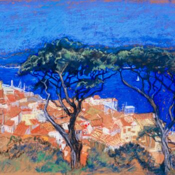 Drawing titled "St Tropez through t…" by Patricia Clements Art, Original Artwork, Pastel Mounted on Cardboard