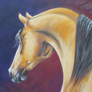 Painting titled "Anglo-arabe" by Patricia Colapinto, Original Artwork, Oil