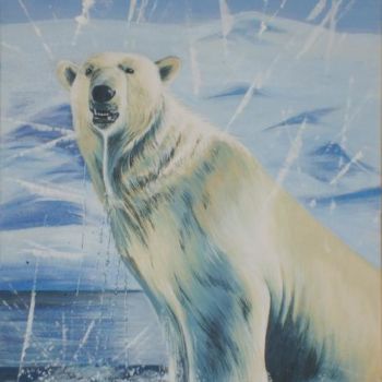 Ζωγραφική με τίτλο "L'ours blanc" από Patricia Colapinto, Αυθεντικά έργα τέχνης, Ακρυλικό